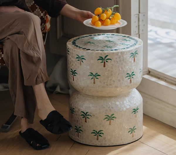 Contemporary Bedside Table, Bedside Small Side Table, Creative Coffee Table, Elegant Small End Table, Modern Side Table, Contemporary Side Table, Portable Casual Side Table, Shell Small Sofa Side Table-Paintingforhome