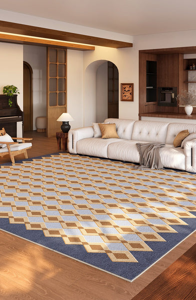 Abstract Modern Rugs for Dining Room, Geometric Contemporary Rugs for Living Room, Modern Carpets for Living Room, Mid Century Modern Rugs Next to Bed