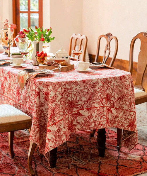Jungle Animals Leopard Parrot Pattern Tablecloth for Home Decoration, Modern Rectangle Tablecloth for Dining Room Table, Large Square Tablecloth, Christmas Tablecloth-Paintingforhome