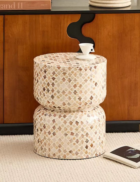 Elegant Small End Table, Modern Side Table, Contemporary Bedside Table, Bedside Small Side Table, Creative Coffee Table, Contemporary Side Table, Portable Casual Side Table, Shell Small Sofa Side Table-Paintingforhome