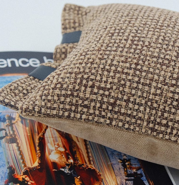 Contemporary Modern Sofa Pillow Covers, Brown Decorative Throw Pillows for Bedroom, Modern Throw Pillows for Couch, Modern Sofa Pillows for Interior Design-Paintingforhome