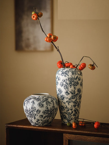 Porcelain Flower Vases, Modern Ceramic Bouquet Vases, Centerpiece on Dining Table, Flower Vase on Table, Handmade Water Holding Flower Vases-Paintingforhome