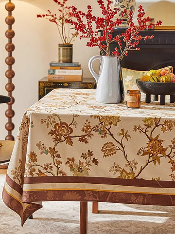 Flower Farmhouse Table Covers, Square Tablecloth for Round Table, Extra Large Modern Rectangular Tablecloth for Dining Room Table, Long Tablecloth for Living Room-Paintingforhome