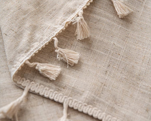 Simple Linen Rectangle Table Cover for Dining Room Table, Large Brown Tablecloth for Home Decoration, Modern Table Cloth, Square Tablecloth for Round Table-Paintingforhome