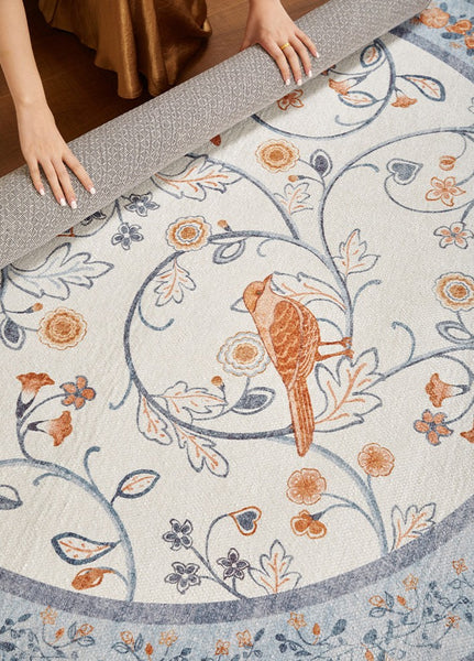 Dining Room Contemporary Round Rugs, Bedroom Modern Round Rugs, Modern Rug Ideas for Living Room, Circular Modern Rugs under Chairs-Paintingforhome