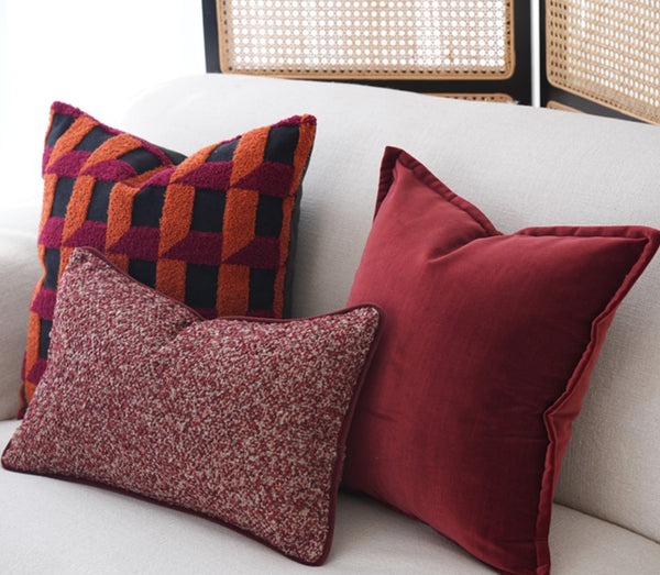 Decorative Pillows for Couch, Modern Sofa Pillows, Simple Modern Pillows, Red Modern Throw Pillows, Contemporary Throw Pillows-Paintingforhome