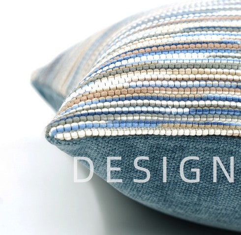 Abstract Blue Modern Sofa Pillows, Large Decorative Throw Pillows, Contemporary Square Modern Throw Pillows for Couch, Simple Throw Pillow for Interior Design-Paintingforhome