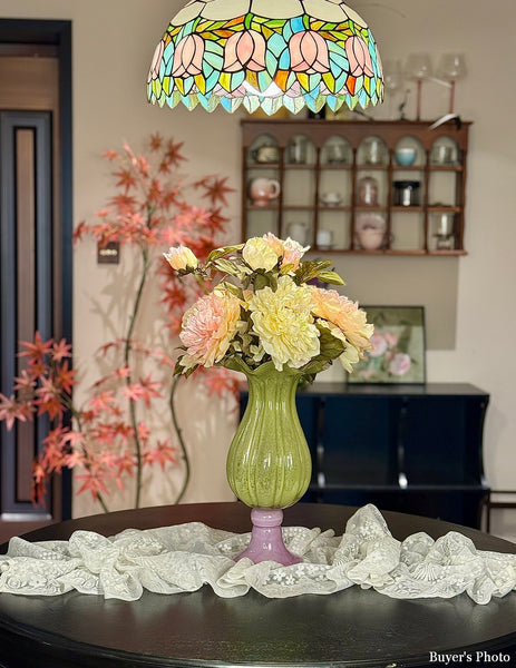 Modern Glass Vase for Flowers, Mid Century Glass Vases, Handmade Modern Vases for Living Room, Unique Decorative Glass Vase, Centerpiece Contemporary Vases on Table-Paintingforhome