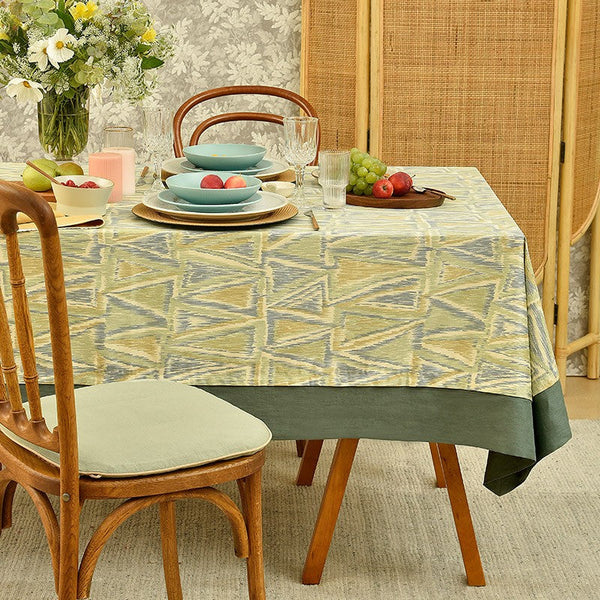 Geometric Modern Table Covers for Kitchen, Extra Large Rectangle Tablecloth for Dining Room Table, Country Farmhouse Tablecloths for Oval Table-Paintingforhome
