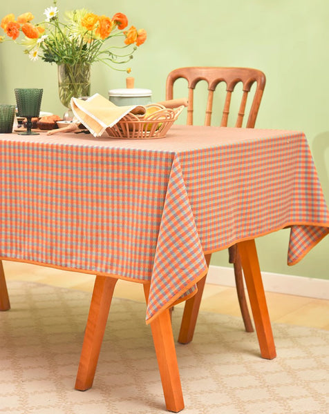 Rectangle Table Covers for Dining Room Table, Square Tablecloth for Coffee Table, Cotton Chequer Rectangular Tablecloth for Kitchen, Table Cloth-Paintingforhome