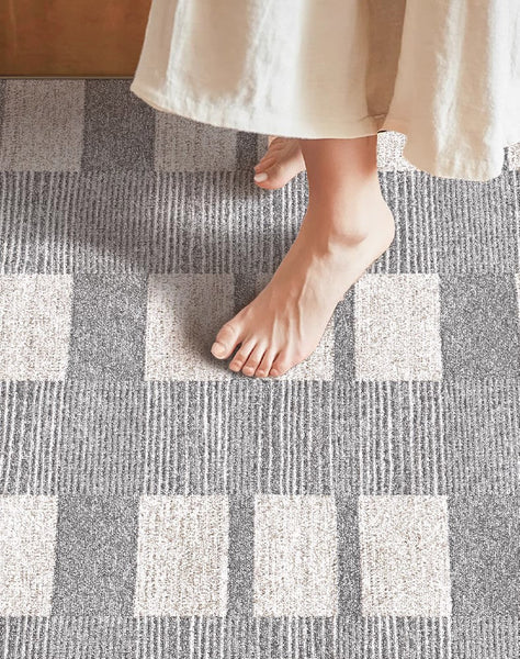 Dining Room Floor Rug, Large Gray Floor Rugs for Living Room, Modern Floor Rugs for Bedroom, Extra Large Geometric Modern Rugs for Office-Paintingforhome