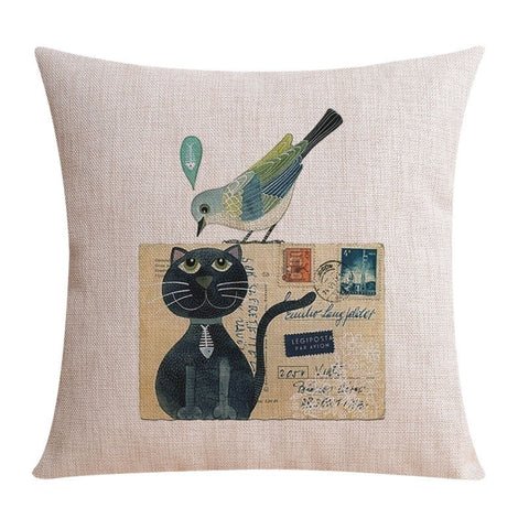 Large Decorative Pillow Covers, Decorative Sofa Pillows for Children's Room, Love Birds Throw Pillows for Couch, Singing Birds Decorative Throw Pillows-Paintingforhome