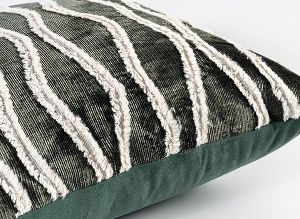 Large Simple Throw Pillow for Bedroom, Contemporary Pillows, Abstract Decorative Throw Pillows, Green Square Modern Throw Pillows for Couch-Paintingforhome