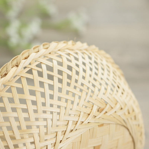 Lovely Cute Picnic Food Basket, Bamboo Basket for Food, Natural Fruit Basket Kitchen Storage Baskets, Natural Hand-woven Bamboo Basket-Paintingforhome