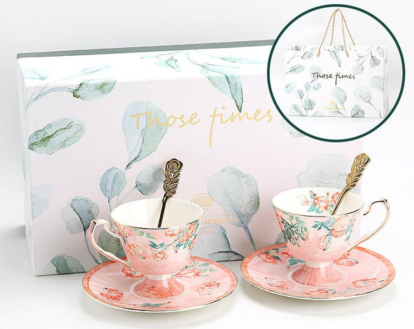 Ceramic Tea Cup Set, Luxury Tea Cup with Saucer, Elegant Coffee Cup, Porcelain Tea cups, British Tea Cup Set, Afternoon Tea Cup with Saucer Set-Paintingforhome