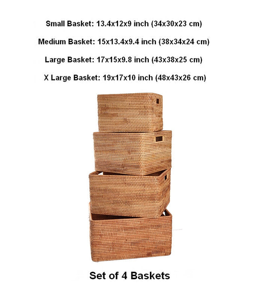 Large Storage Basket for Living Room, Kitchen Storage Baskets, Woven Storage Basket for Shelves, Rattan Storage Baskets for Toys-Paintingforhome