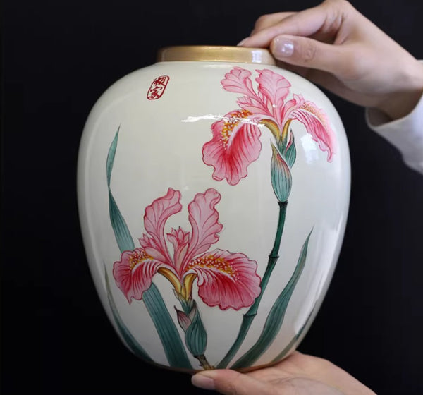 Large Flower Vases on Dining Table, Porcelain Flower Vases, Centerpiece Ceramic Bouquet Vases, Handmade Modern Flower Vase-Paintingforhome