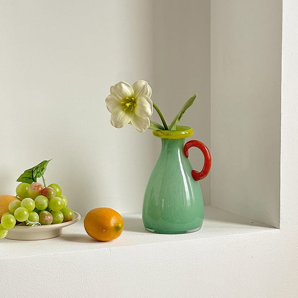 Small Flower Vase, Modern Glass Flower Vases, Handmade Glass Bud Vases, Water Holding Flower Vases, Flower Vases on Table