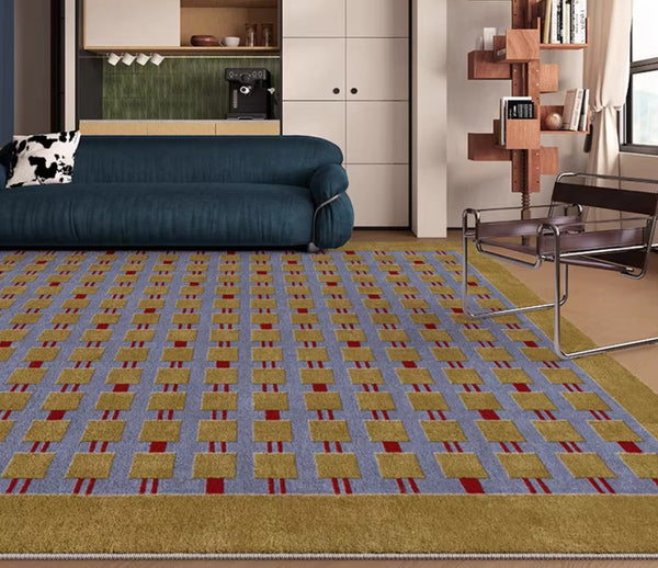 Mid Century Modern Rugs for Living Room, Vintage Area Rugs for Bedroom, Large Contemporary Area Rugs for Dining Room-Paintingforhome
