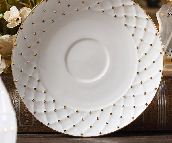 Elegant Ceramic Tea Cups, Unique Tea Cups and Saucers in Gift Box as Birthday Gift, Beautiful British Tea Cups, Creative Bone China Porcelain Tea Cup Set-Paintingforhome