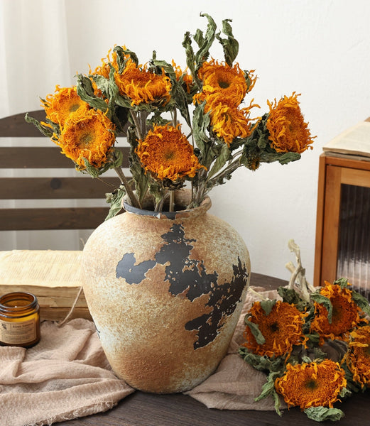 Natural Decorations, A Bunch of Sunflowers, Flower Arrangement, Handmade Artificial Flowers for Home Decor, Natural Dried Sunflower Stems-Paintingforhome