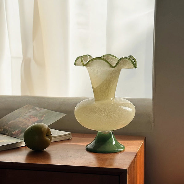 Bouquet Flower Vase, Vintage Glass Flower Vases, Water Holding Flower Vases, Glass Bud Vases, Handmade Flower Vases on Table-Paintingforhome