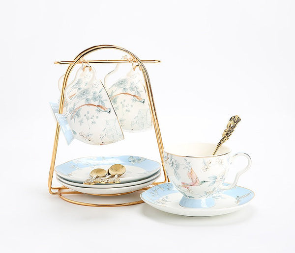 Porcelain Coffee Cup, Ceramic Tea Cup Set, Luxury Tea Cup with Saucer, Elegant Coffee Cup, Porcelain Tea cups, British Tea Cup Set, Afternoon Tea Cup with Saucer Set-Paintingforhome