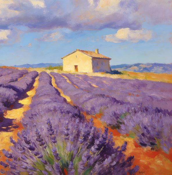 Original Small Paintings on Canvas, Provence lavender fields, Hand Painted Canvas Art, Small Landscape Paintings, Small Paintings on Canvas-Paintingforhome