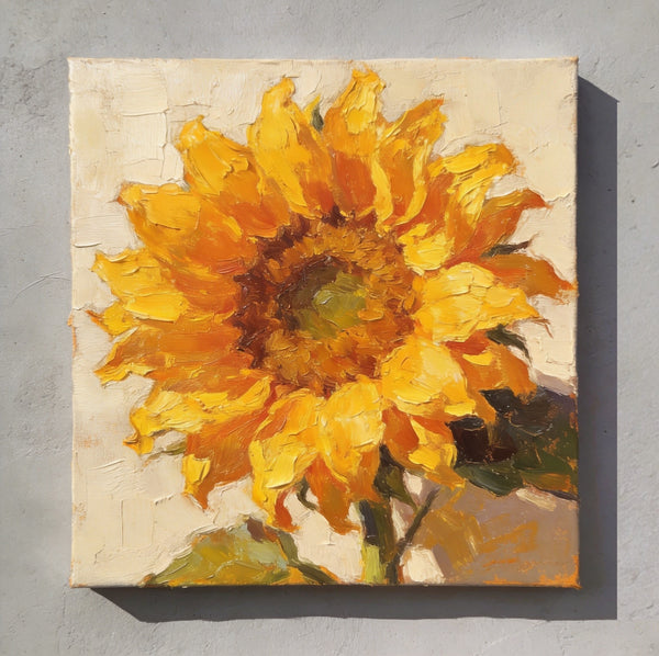 Hand Painted Canvas Art, Small Canvas Artwork, Sunflowers Still Life Painting, Original Flower Paintings, Buy Small Artwork Online-Paintingforhome