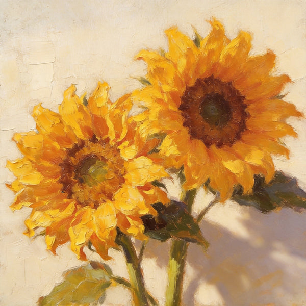 Small Canvas Artwork, Blooming Sunflowers, Still Life Painting, Hand Painted Canvas Art, Original Flower Paintings, Buy Small Artwork Online-Paintingforhome
