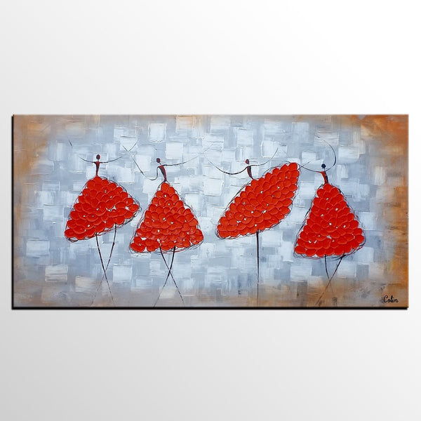 Modern Canvas Painting for Sale, Impasto Painting, Acrylic Abstract Painting, Ballet Dancer Painting, Modern Paintings, Paintings for Dining Room-LargePaintingArt.com