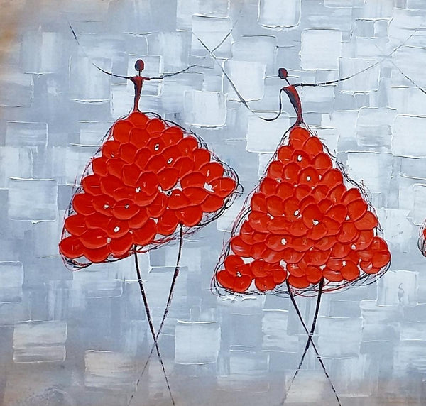 Modern Canvas Painting for Sale, Impasto Painting, Acrylic Abstract Painting, Ballet Dancer Painting, Modern Paintings, Paintings for Dining Room-LargePaintingArt.com