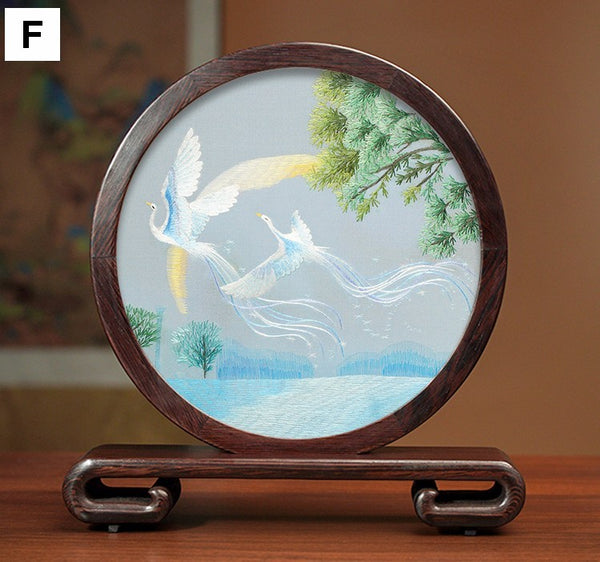 Exclusive Business Presents, Flower and Birds Silk Embroidery Ornaments, Creative Birthday Gift, Premium Souvenir, Traditional Chinese Suzhou Silk Embroidery-Paintingforhome