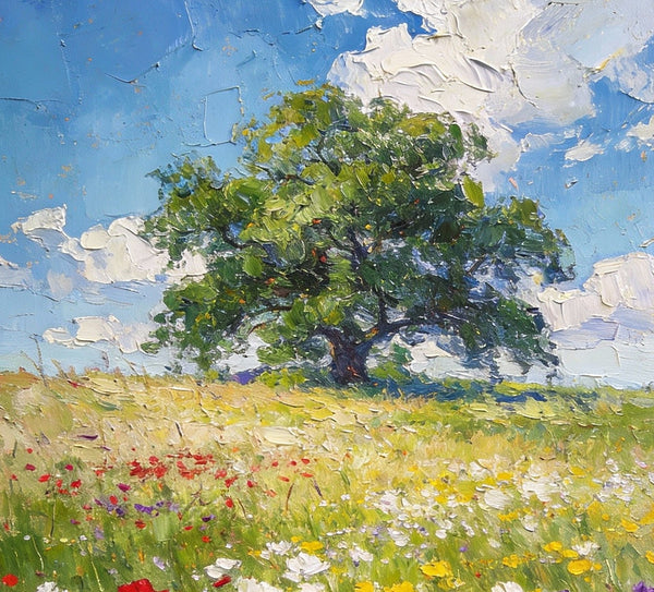 Summer Meadow, Wildflowers in the Open Air, Original Artwork Small Paintings, Heavy Texture Wall Art Paintings, On Canvas Small Paintings, Hand Painted Canvas Art-Paintingforhome