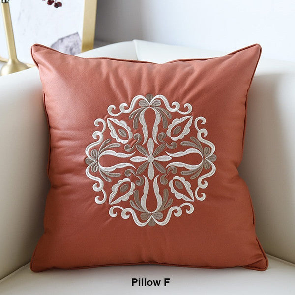 Modern Sofa Pillows, Flower Pattern Decorative Throw Pillows, Contemporary Throw Pillows, Large Decorative Pillows for Living Room-Paintingforhome