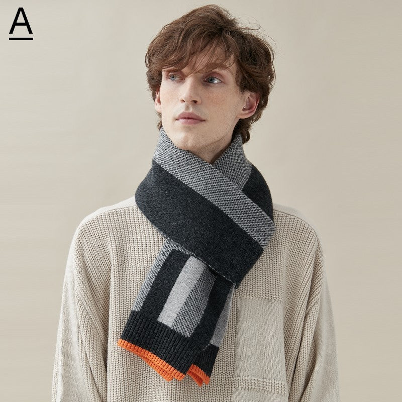 Casual Scarf Men, Business Wool Scarf for Gentleman, Men's Winter Scarf, Men's Wool Scarf Winter, Modern Fashion Scarf, Formal Men Scarf Styles, Pure Wool Scarf-Paintingforhome