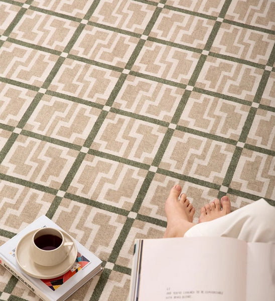 Contemporary Modern Rug for Living Room, Circular Modern Rugs under Chairs, Geometric Round Rugs for Dining Room, Bedroom Abstract Modern Rugs-Paintingforhome