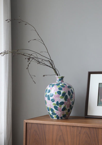 Unique Handmade Modern Flower Vase, Large Porcelain Vases for Modern Home Decor, Centerpiece Ceramic Bouquet Vases, Contemporary Vases on Dining Table-Paintingforhome