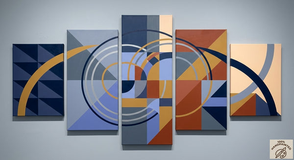 Large Modern Paintings for Bedroom, Geometric Contemporary Art, Abstract Acrylic Paintings, Hand Painted Canvas Art