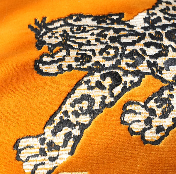 Contemporary Modern Sofa Pillows, Yellow Embroidery Tiger Pattern Pillows for Couch, Decorative Throw Pillows for Bedroom, Large Modern Sofa Pillow for Living Room-Paintingforhome