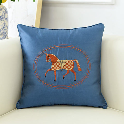 Decorative Throw Pillows for Couch, Modern Sofa Decorative Pillows, Embroider Horse Pillow Covers, Horse Modern Decorative Throw Pillows-Paintingforhome
