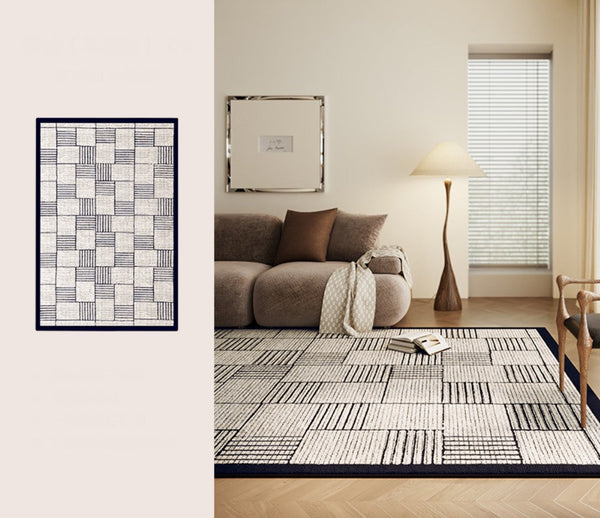 Living Room Contemporary Modern Rugs, Modern Rugs for Dining Room, Large Abstract Geometric Modern Rugs, Bedroom Modern Rugs-Paintingforhome