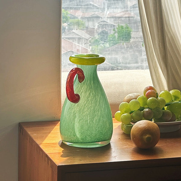 Small Flower Vase, Modern Glass Flower Vases, Handmade Glass Bud Vases, Water Holding Flower Vases, Flower Vases on Table