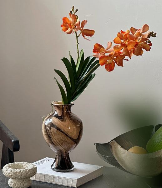 Vintage Glass Flower Vases, Water Holding Flower Vases, Handmade Glass Bud Vases, Flower Vases on Table-Paintingforhome