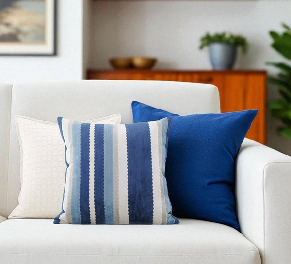 Contemporary Square Modern Throw Pillows for Couch, Large Abstract Blue Decorative Throw Pillows, Simple Throw Pillow for Interior Design, Modern Sofa Pillows-Paintingforhome