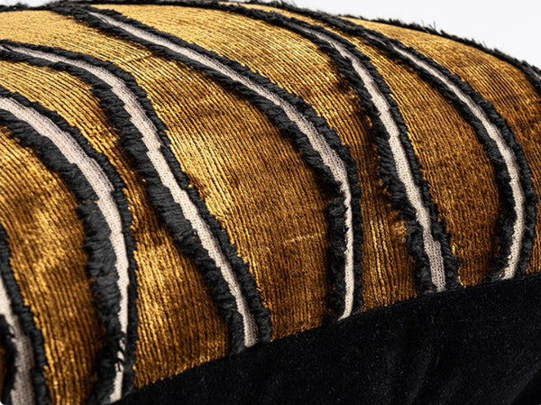 Golden Contemporary Pillows, Abstract Decorative Throw Pillows, Square Modern Throw Pillows for Couch, Large Simple Throw Pillow for Interior Design-Paintingforhome