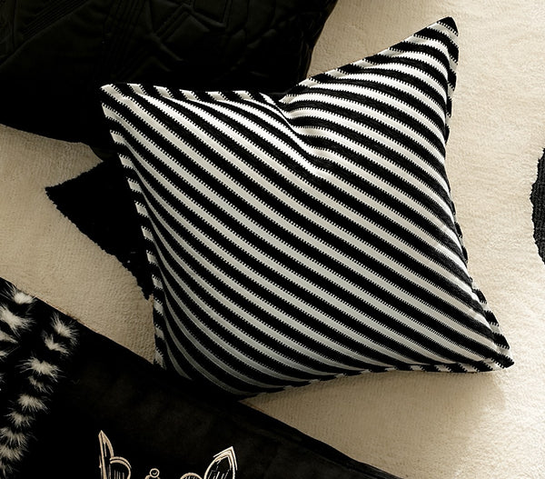 Modern Pillows for Couch, Black and White Stripe Modern Pillows, Decorative Throw Pillows for Living Room, Modern Sofa Pillows-Paintingforhome