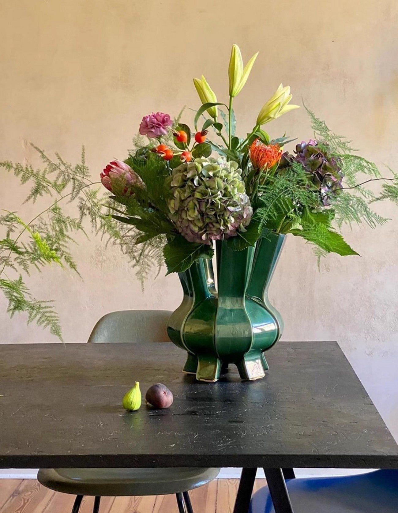 Vase En Céramique Vert Motif Nid D'abeille - Décor Floral Contemporain Pour Maison