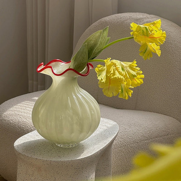 French Vintage Glass Flower Vases, Glass Bud Vases, Flower Vases on Table, Handmade Water Holding Flower Vases-Paintingforhome