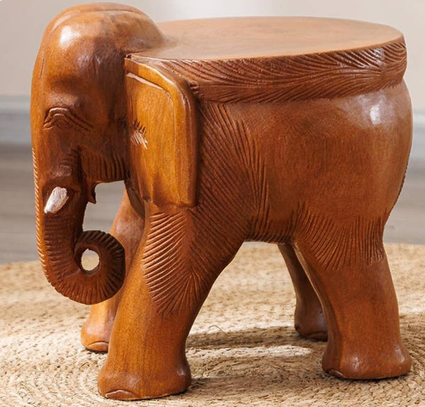 Dining Table Stool, Handmade Solid Wood low Stool, Elephant Wooden Stool, Elephant Sofa Stool, Creative Shoe-changing Stool-Paintingforhome